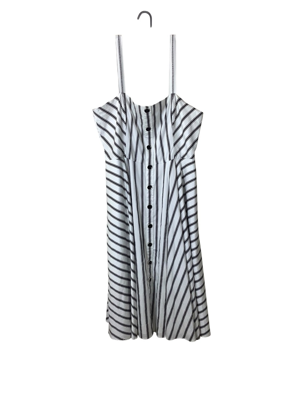 White House Black Market Short Sleeve Flare Striped Midi Dress